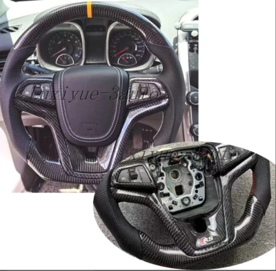 全新碳纤维方向盘 + 保护套 适用于雪佛兰迈锐宝科鲁兹科迈罗 2010-20 — 第 1/4 张图片