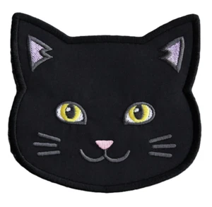 Black Cat Iron On Patch, cat lover, gift, sew on, Halloween, spooky, hat - Picture 1 of 2