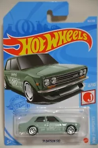 Hot Wheels '71 Datsun 510 2020 tarjeta japonesa rara Japón rara difícil de encontrar como nueva - Imagen 1 de 8