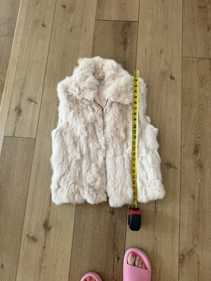Pink genuine Rabbit Fur Women’s Vest Jacket S/M - Image 1 of 4