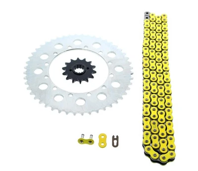 Kawasaki KLX650R 650 R 1993-1996 cadena amarilla y piñón plata 14/48 110 L Foto 1 de 4