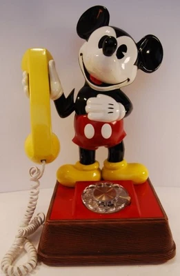 Teléfono de Mickey Mouse de colección teléfono de marcación giratoria 1976 Walt Disney Productions Foto 1 de 4