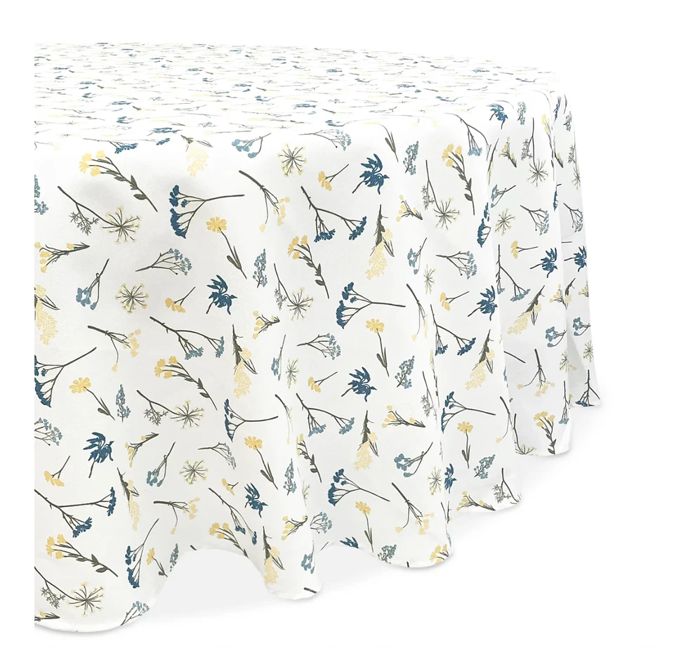 Lenox Wildflower Allover Print Tablecloth, 70" Round - Blue/white - Image 1 of 1