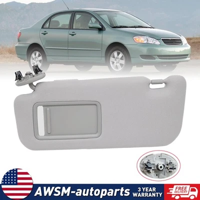 Left Driver Side Gray  Sun Visor w/ Mirror For 2009-2013 Toyota Corolla — 第 1/4 张图片
