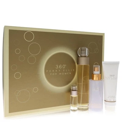Perry Ellis 360 4Pcs Set Eau De Toilette | Body Mist | Shower Gel | Mini Women's - Image 1 of 4