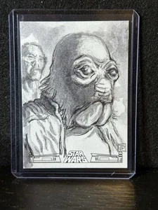 Tarjeta de boceto Topps Star Wars A New Hope PONDA BABA 1/1 artista-David Rabbitte - Imagen 1 de 2