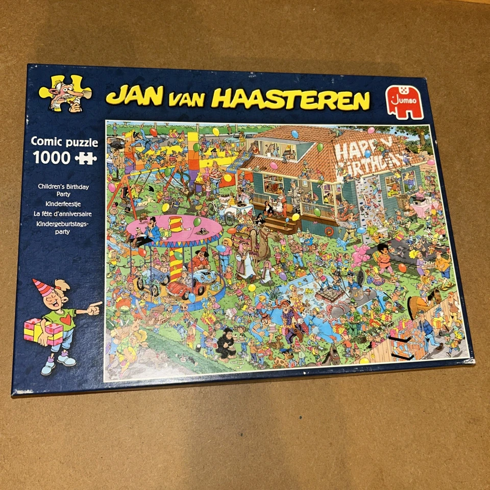 Jan Van Haasteren Children's Birthday Party jigsaw 1000 pieces Unchecked SEE BIO - Image 1 of 4