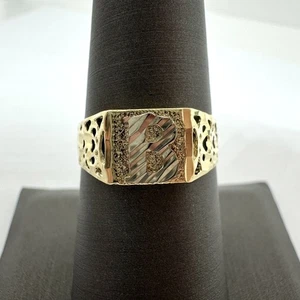 10K Bicolor Gelbgold 1,8G Siegelring "B" Größe: 7! (WMP015327) - Bild 1 von 11