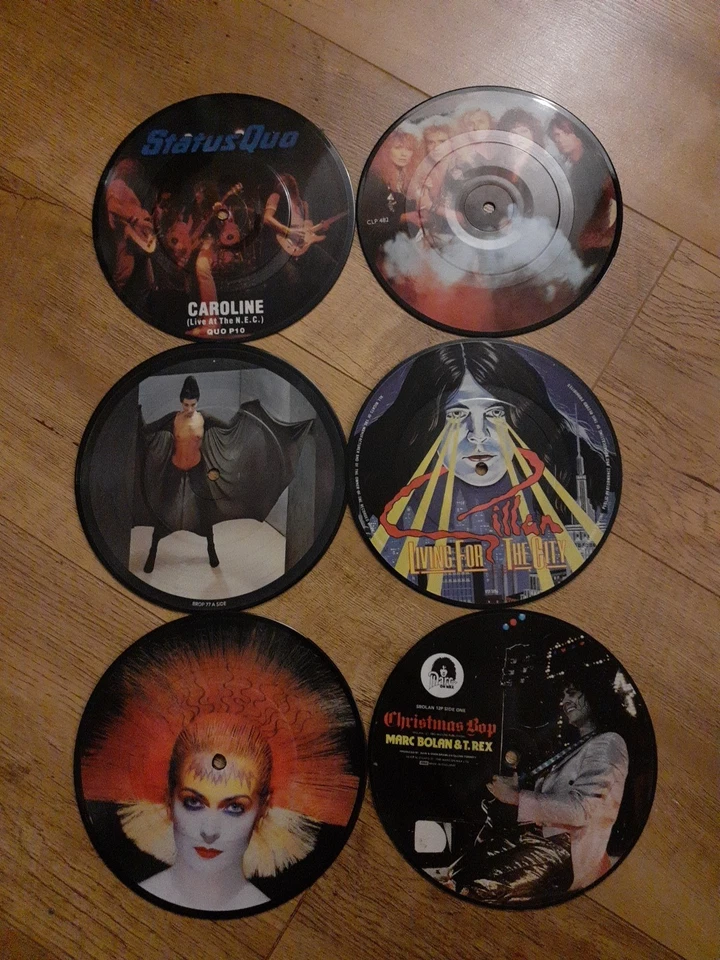 Picture Disc 7" Vinyl Records - 6 x T.Rex,Heart,Toyah,quo, Manfield Mann Job Lot - Image 1 of 4
