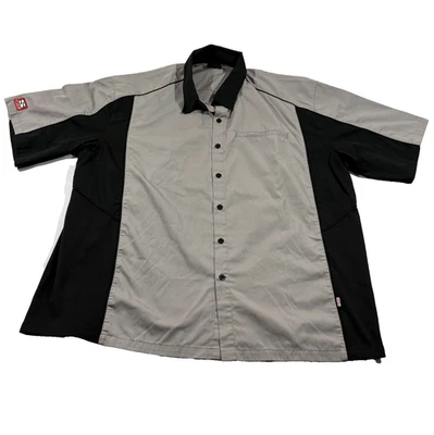 SIMPSON Pit Crew Mechanic Racing Mens Gray Black Button Work Shirt Top Sz XXL - Image 1 of 4