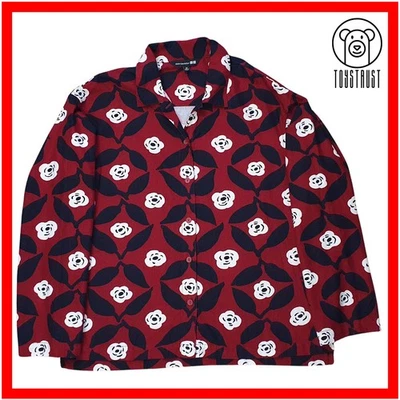 Marimekko x Uniqlo Womens Flannel Blouse Shirt XS Floral Long Sleeve Red Relaxed - Image 1 of 4