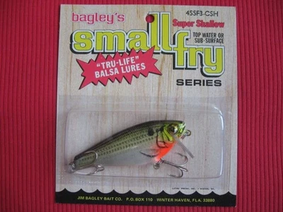 VINTAGE Bagley Small Fry Shad 3" All Brass 4SSF3-CSH Fishing Lure - MIP - Image 1 of 4