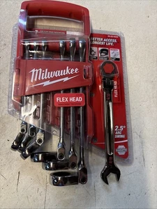 Milwaukee 48-22-9429 Set di chiavi combinate a cricchetto testa flessibile 7 pezzi SAE. W 0539 - Foto 1 di 3