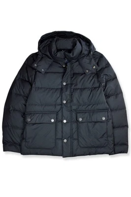 Chaqueta Parka Brooks Brothers Negra 80/20 Plumón Capucha Puffer, L Grande BB-2427 Foto 1 de 3
