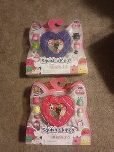 2 Squishmallows Squish-a-Longs Valentine's 8 Piece Purple Red Set Series 2  - Picture 1 of 9
