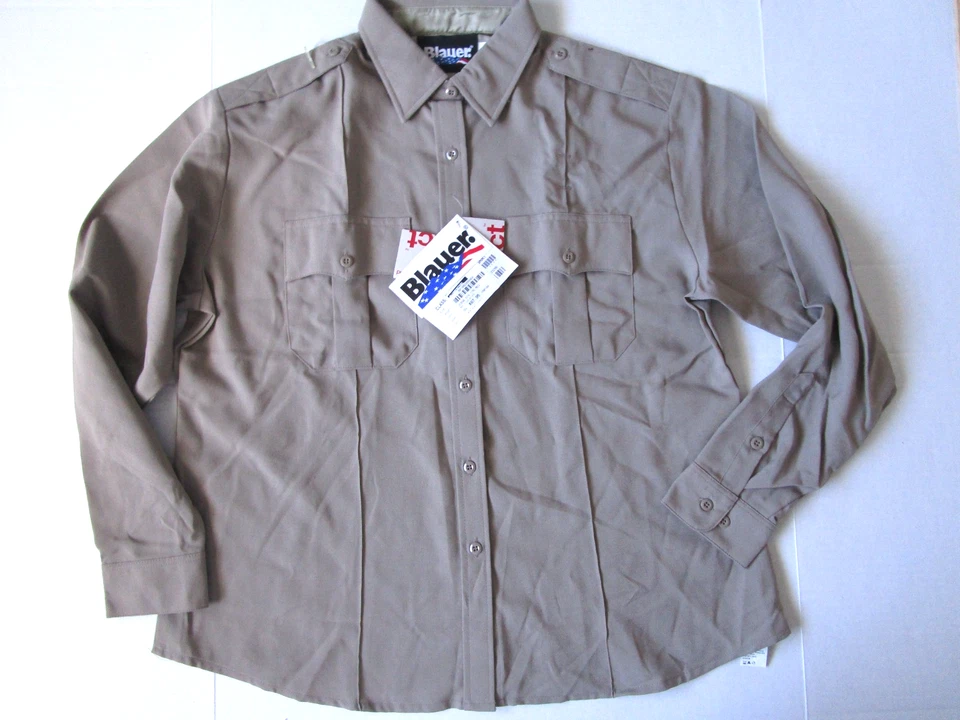 NEW 44 REGULAR BLAUER WOMENS LONG SLEEVE WOOL BLEND SHIRT 8450W SILVER TAN 44 - Image 1 of 4
