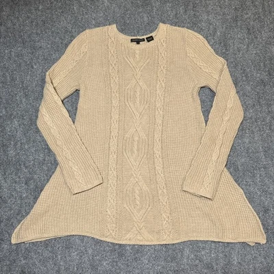 Suéter de Colección Jeanne Pierre Tejido con Cable Beige Algodón Mujer Pequeño Foto 1 de 4