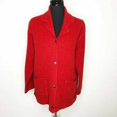 Gaeltarra Irlanda Rojo Pura Lana Botón Delantero Cárdigan Chamarra Talla Mediana Foto 1 de 4