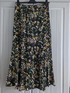 FatFace Damen Maxirock UK 14 schwarz geblümt 100 % Viskose lang Maxi - Bild 1 von 11