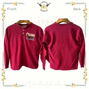 Vtg Men's Oklahoma Sooners Long Sleeve Graphic Button Shirt Red Oak • Large - Picture 1 of 5