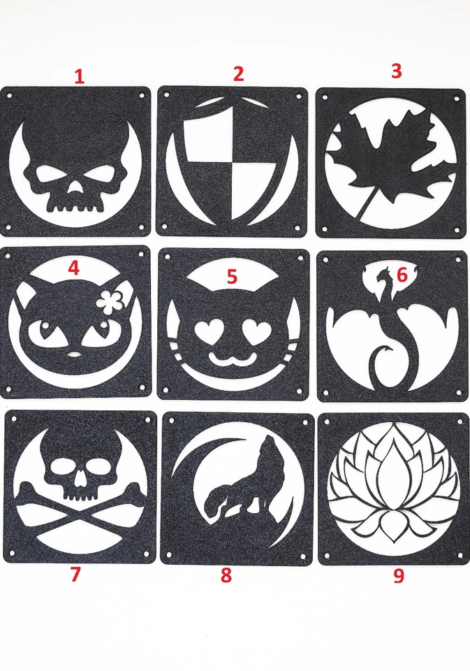 120mm oder 140mm Lüftergitter mit Motiv – PC Fan Grill Abdeckung aus 3D Druck - Bild 1 von 4