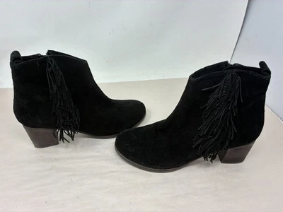 MATISSE CLOEY SUEDE LEATHER FRINGE DETAILED SIDE ZIP ANKLE BOOTS 9M ~ NEW - Image 1 of 4