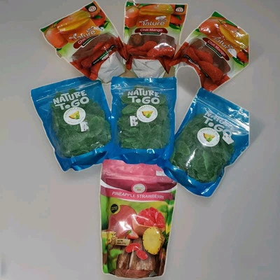 7 paquetes Nature To Go afrutado chile mango piña manzana fruta seca gourmet  Foto 1 de 4