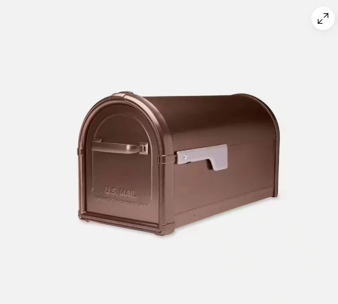 Hillsborough Copper, Large, Steel, Post Mount Mailbox with Silver Flag - Image 1 of 4