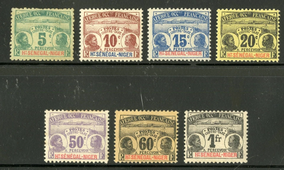 Upper Senegal & Niger   1906    Scott #J1-J7   Mint Hinged Set - Image 1 of 1