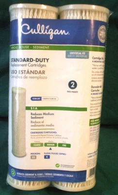 2 Pack Culligan S-1-A Replacement Cartridge Standard Duty Sediment Filters "New" - Image 1 of 4