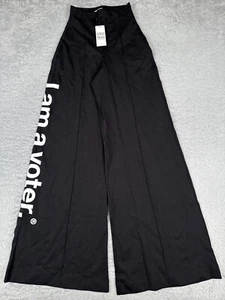 Ripley Rader Pants Womens 2 Black Wide Leg I Am A Voter 26"-28" Waist Ponte - Picture 1 of 18