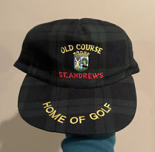 Men’s St Andrews Home of Golf Green Plaid Snapback Hat Very Rare Golfing🔥