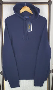 POLO RALPH LAUREN 100% Cashmere Mens Knit Hoodie NEW $398 Sweater Size XL Blue - Picture 1 of 18