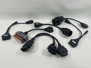 Auto Diagnostic Scanner Cables Lot BMW Mercedes Fiat Citroen OBD2 Etc - Picture 1 of 11