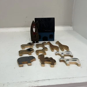 Vintage Hand Carved Folk Art Noah’s Ark INCOMPLETE - Picture 1 of 10