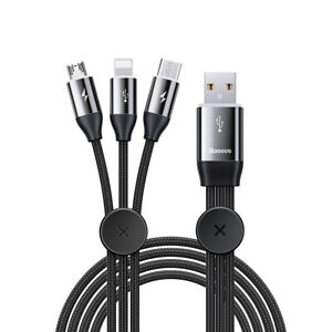 Baseus IP Type-C Micro TO USB Data Sync Indicator Light Fast Charge Cable