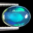 0.62Ct. Natural Opal Oval Cabochon Multi Colors Glittering Rainbow 3D! Ethiopian