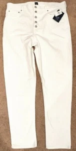 Gap Women's Size 18  button fly white Denim Jeans New - Picture 1 of 4