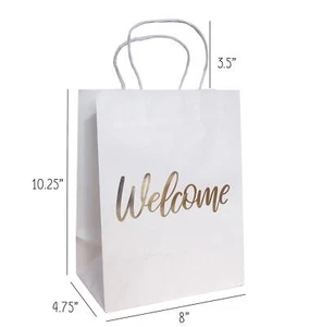 Wedding Welcome Bags - 24 Piece Elegant Wedding Gift Bags With Word ‘’Welcome... - Picture 1 of 4