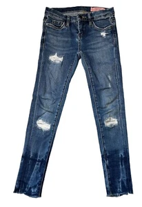 Blank NYC Denim Girls Skinny Classique Distressed Low Rise Ripped Jeans Size 7 - Picture 1 of 4