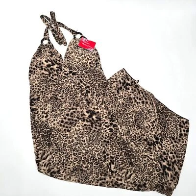 Maxi Vestido Maddie & Cocoa Estampado Leopardo Ligero Acolchado Talla L Foto 1 de 4