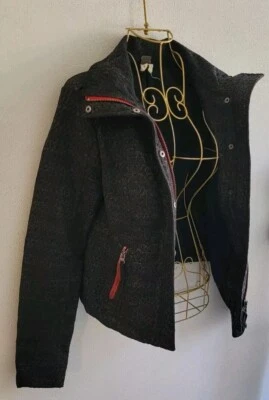 S Free People We The Free Womens 2 Moto Jacket Print Black Red Zipper Sm Blazer - Image 1 of 4