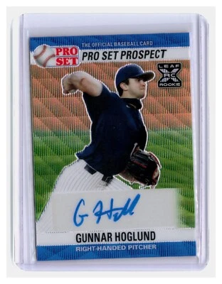 2021 Leaf Pro Set Metal Baseball  Prospect Blue Prizm RC Auto Gunnar Hoglund /30 - Image 1 of 2