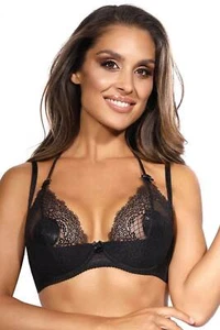 Designer Axami Discover Me Shelf Bra Demi Padded Quarter Cups Support Black Lace - Picture 1 of 6