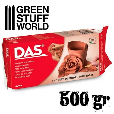 GREEN STUFF WORLD DAS Lufthärtende Modelliermasse Terrakotta-Farbe 500g- Knetmasse Lufttrocknende