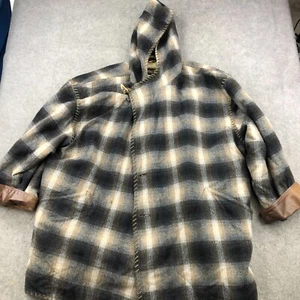 Joseph Abboud Jacket Large Plaid Hooded Parker Oversized Quilted Lining Cape * - Picture 1 of 11