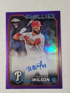 Weston Wilson 2024 Topps Chrome Purple Refractor Rookie Parallel Auto 149/250 RC - Picture 1 of 2