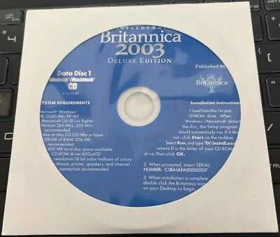Sealed NIP Encyclopedia Britannica 2003 Deluxe Edition Windows or Macintosh - Image 1 of 2