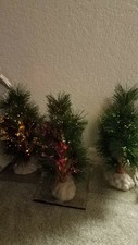 Holiday Time Fiber Optic Cypress Trees (3) w/ 3V Adapter (4 plugs)