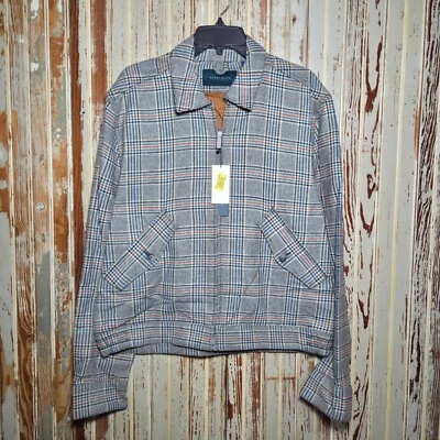 Perry Ellis Plaid Wool Blend Bomber Jacket Multi-Color Interior Lining Size M - Image 1 of 4